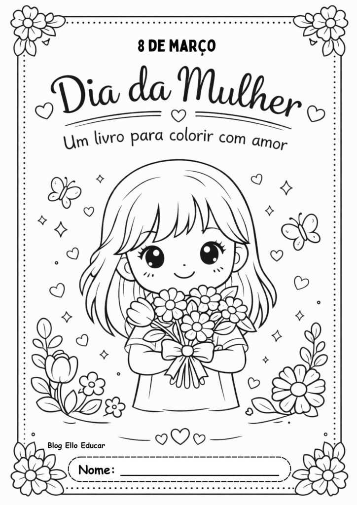 Desenhos do Dia da Mulher para colorir