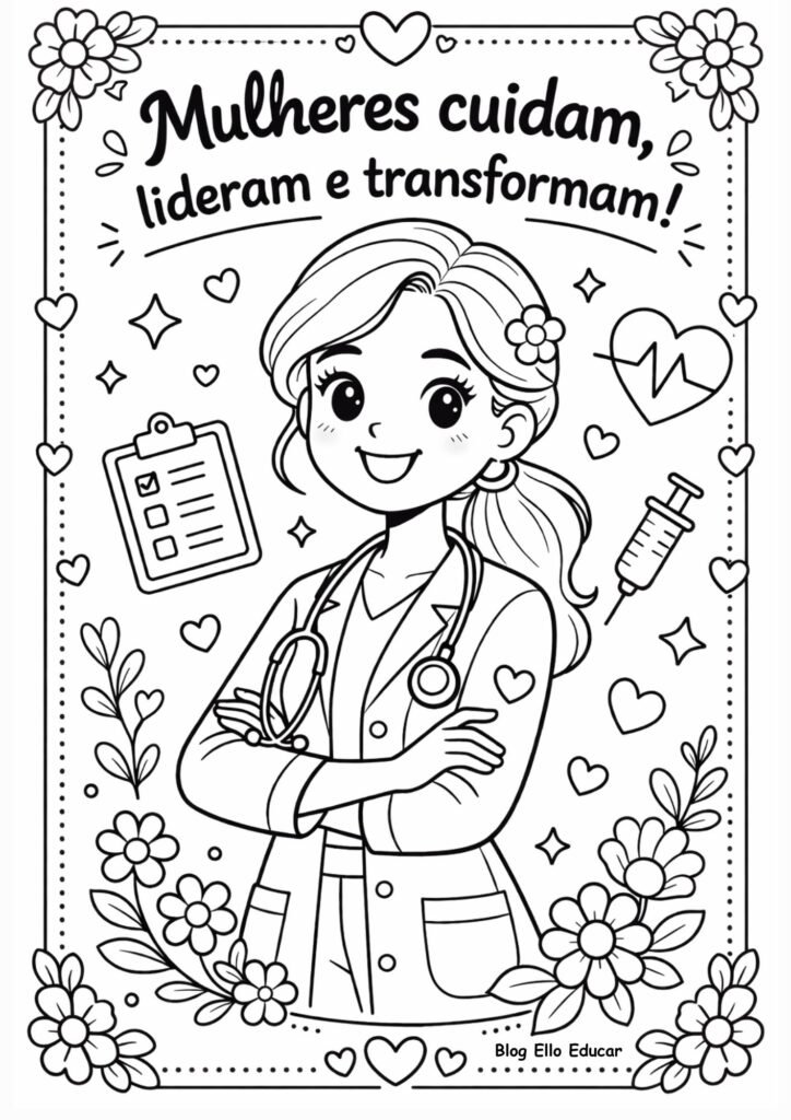 Desenhos do Dia da Mulher para colorir