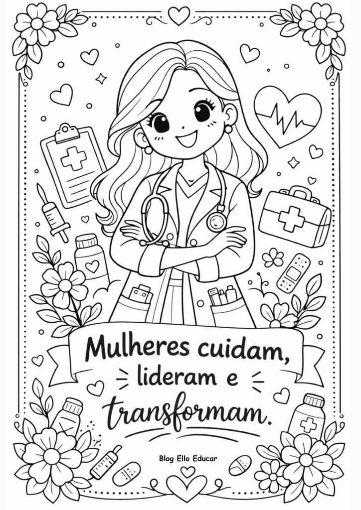 Desenhos do Dia da Mulher para colorir