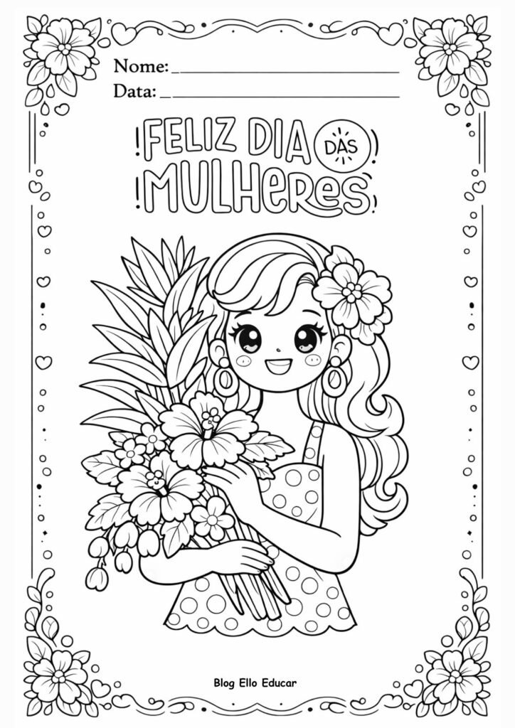 Desenhos do Dia da Mulher para colorir