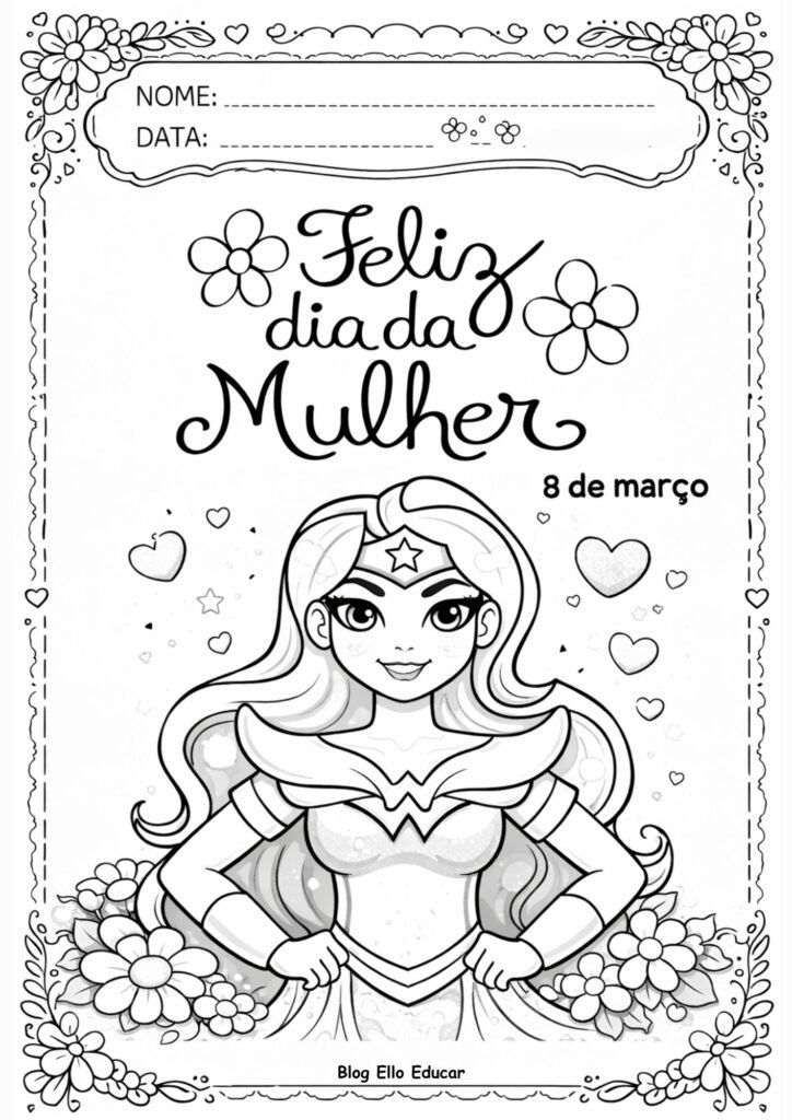 Desenhos do Dia da Mulher para colorir
