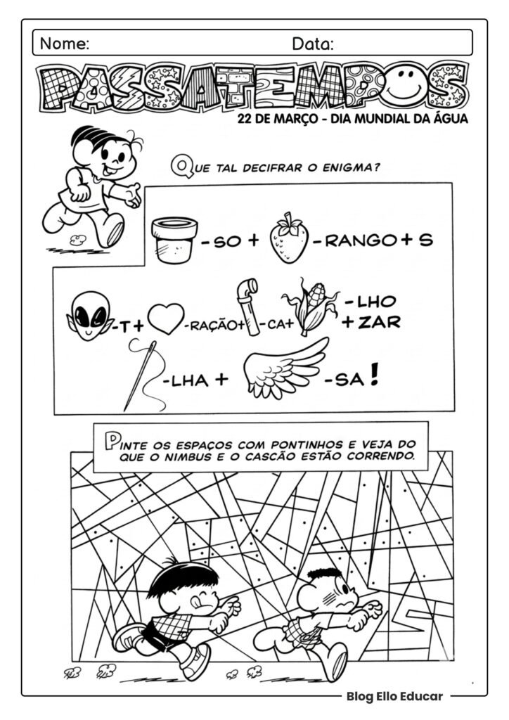 Dia da água com a Turma da Mônica