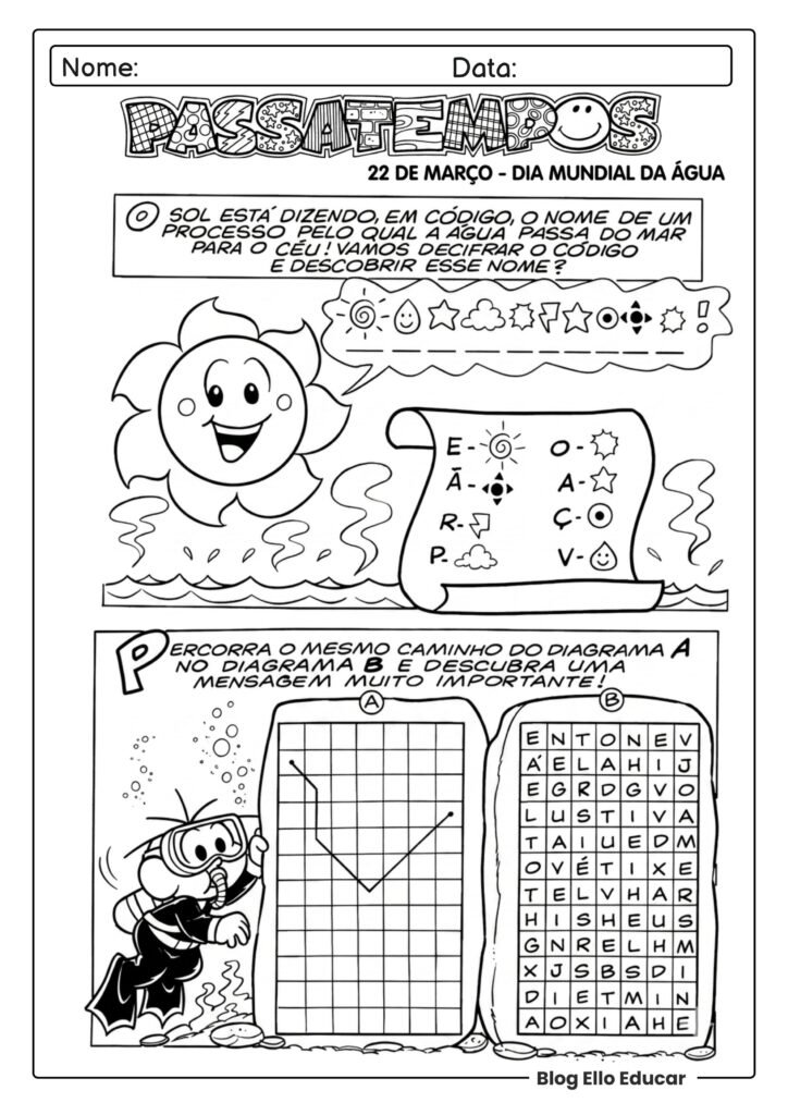 Dia da água com a Turma da Mônica