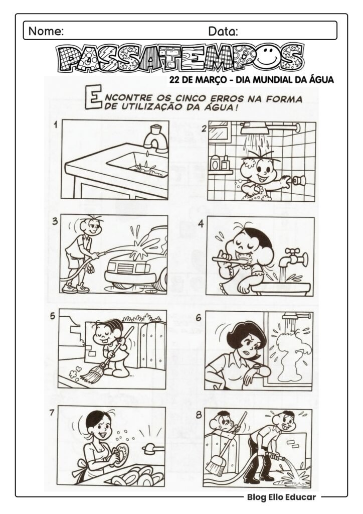 Dia da água com a Turma da Mônica