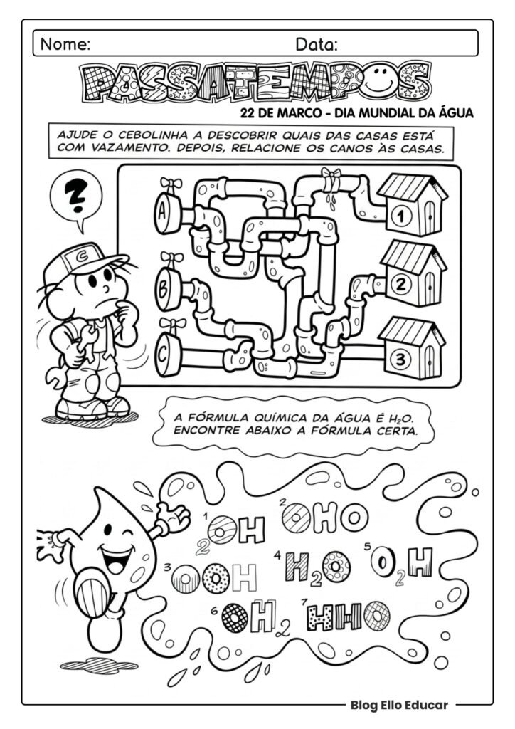 Dia da água com a Turma da Mônica