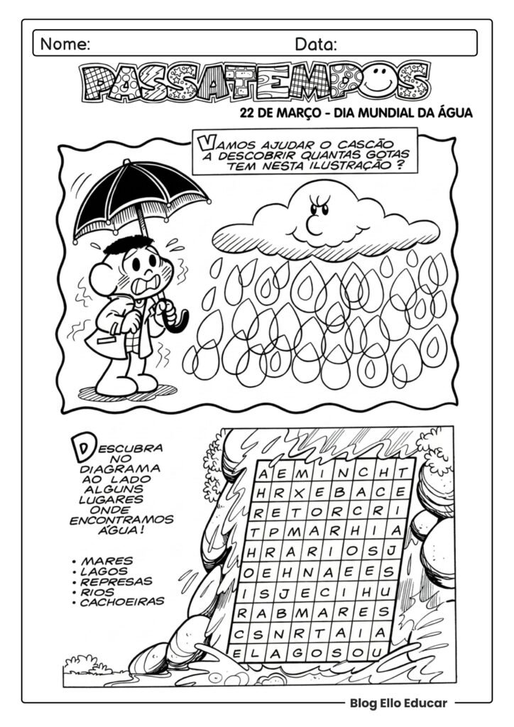 Dia da água com a Turma da Mônica