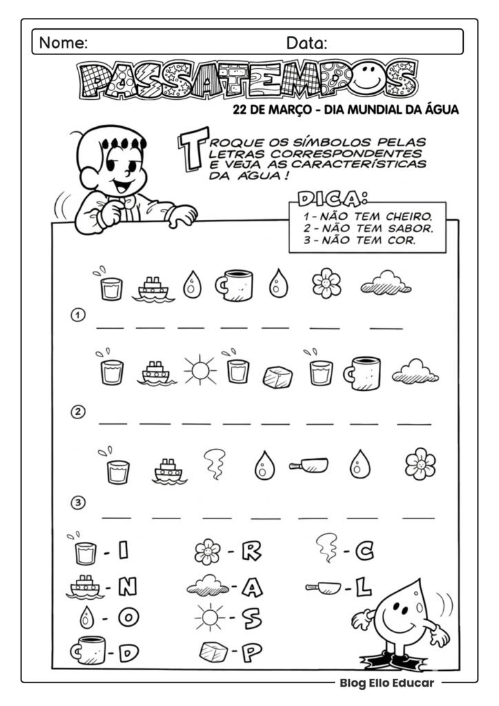 Dia da água com a Turma da Mônica