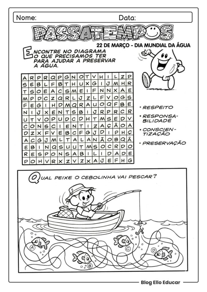 Dia da água com a Turma da Mônica