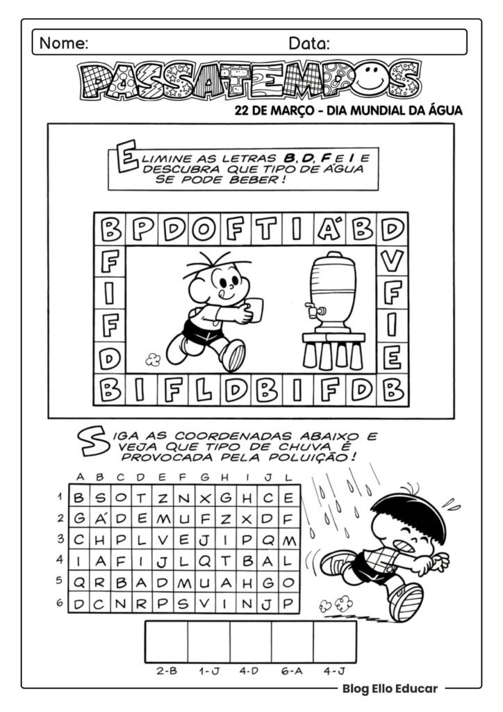 Dia da água com a Turma da Mônica