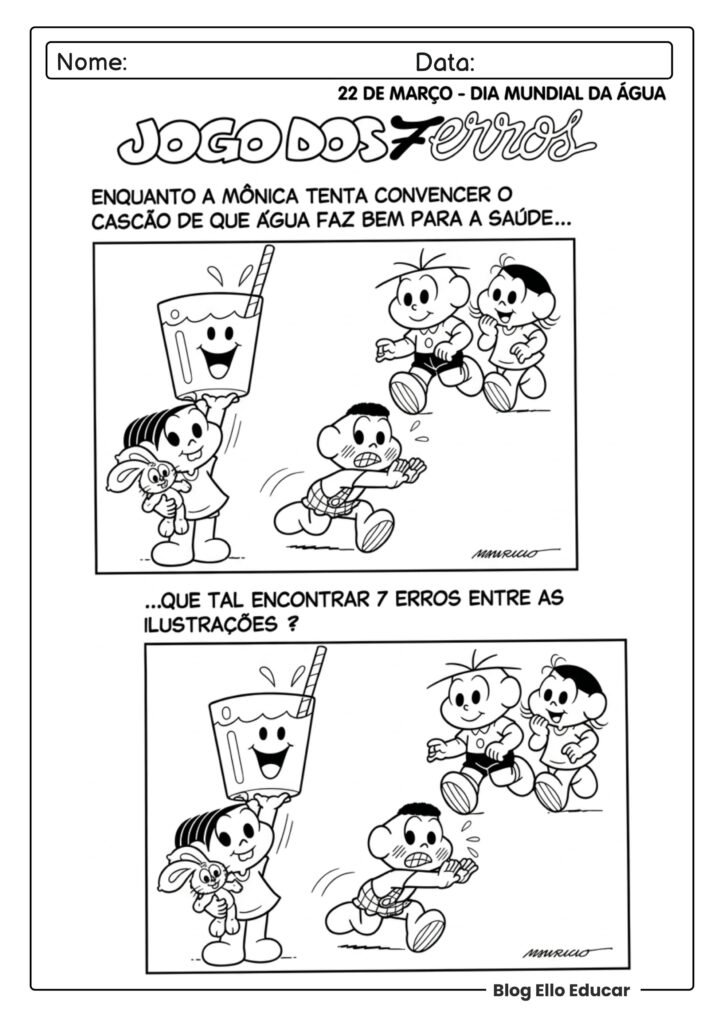 Dia da água com a Turma da Mônica