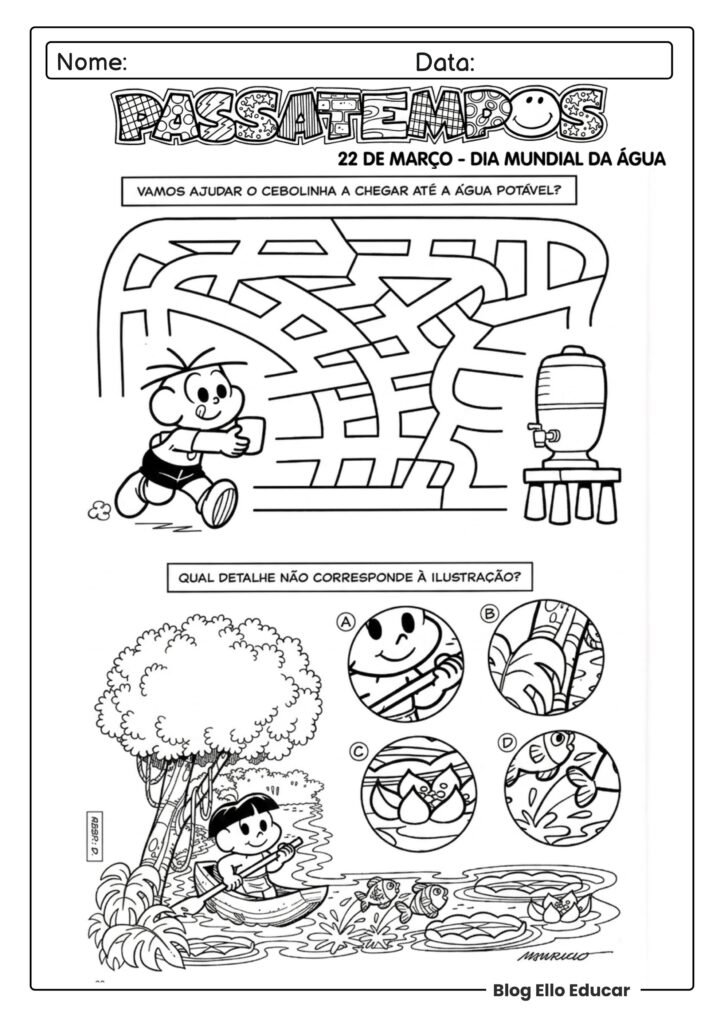 Dia da água com a Turma da Mônica