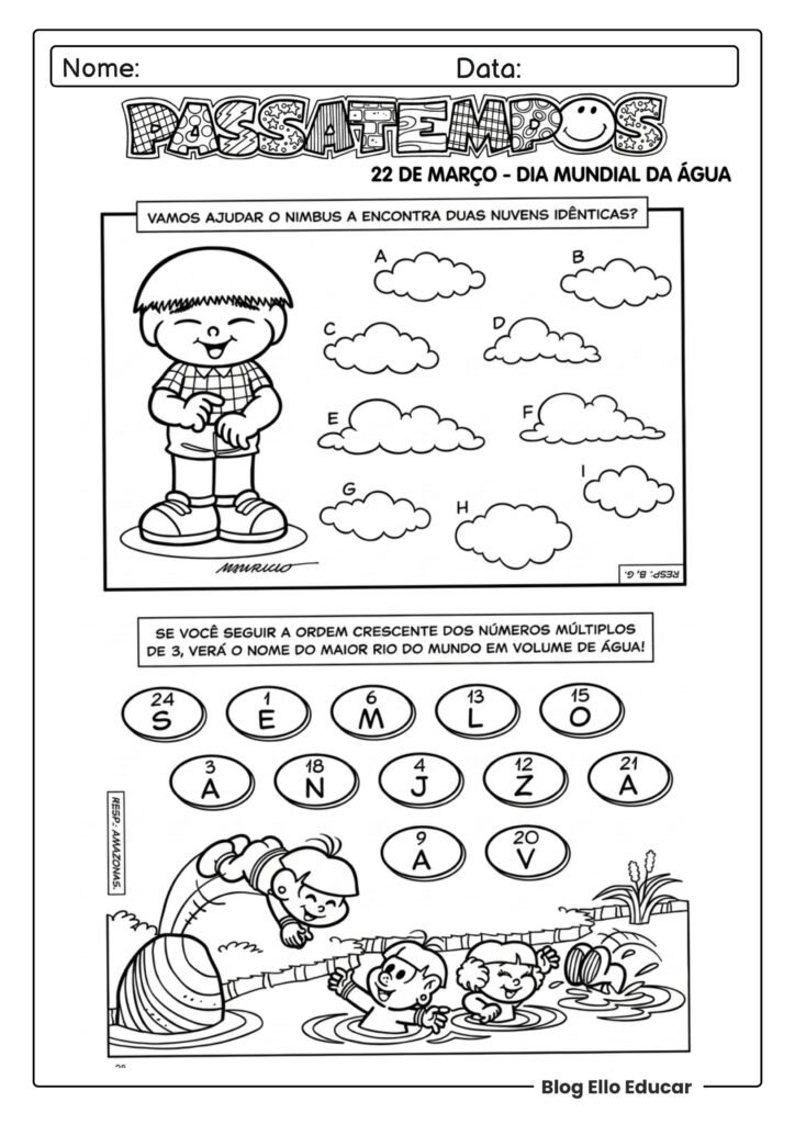 Dia da água com a Turma da Mônica