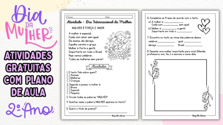 atividades dia da mulher 2° ano