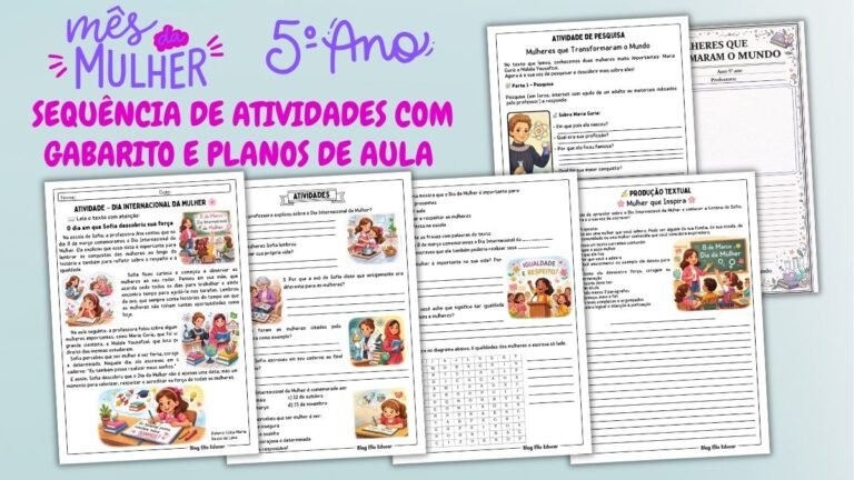 atividades dia da mulher 5° ano.