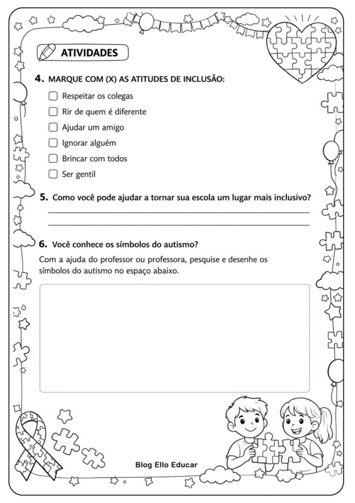 Atividades Abril Azul 2° ano