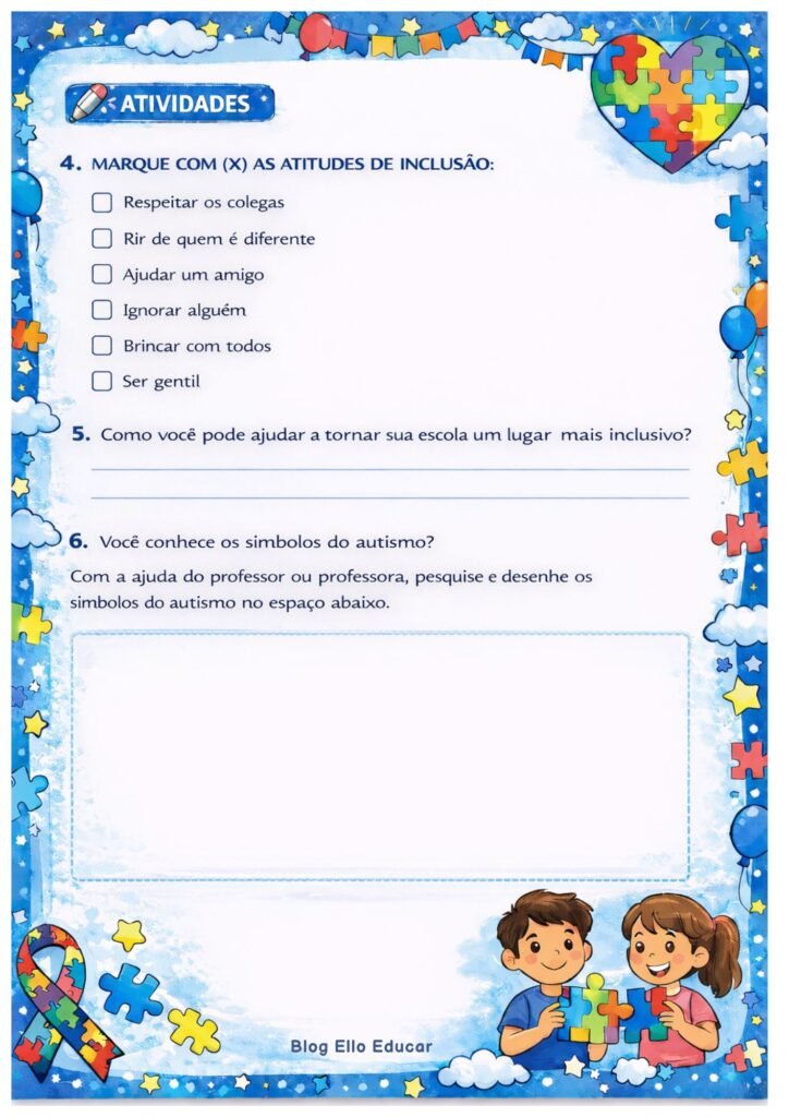 Atividades Abril Azul 2° ano