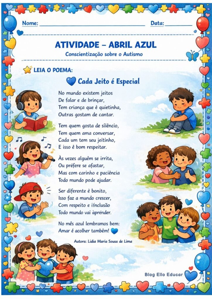 Atividades Abril Azul 2° ano