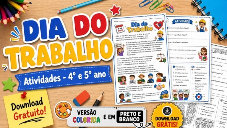 Atividades do Dia do Trabalho para 4° e 5° ano