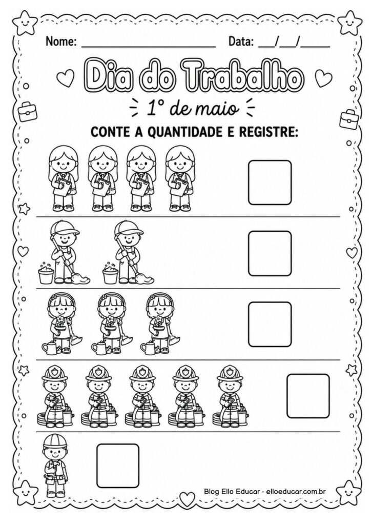 Atividades sobre Dia do Trabalho para Educação Infantil