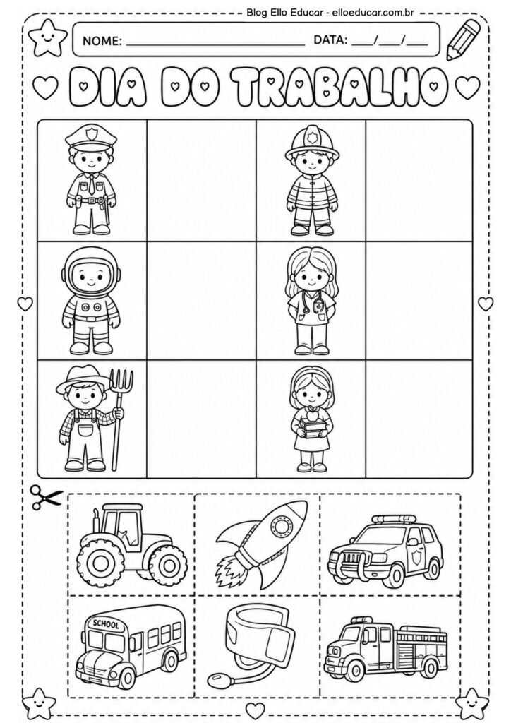 Atividades sobre Dia do Trabalho para Educação Infantil