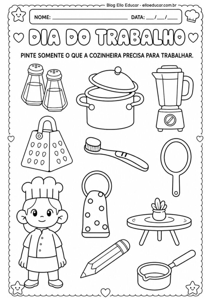 Atividades sobre Dia do Trabalho para Educação Infantil