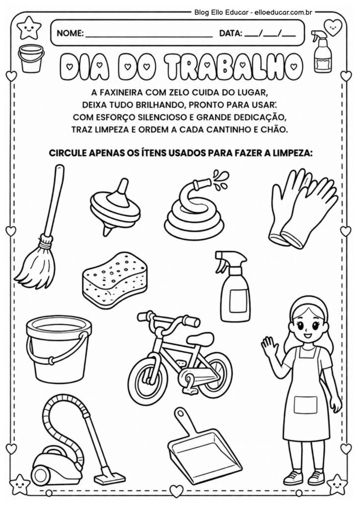 Atividades sobre Dia do Trabalho para Educação Infantil