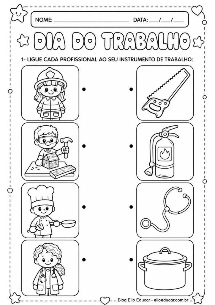 Atividades sobre Dia do Trabalho para Educação Infantil