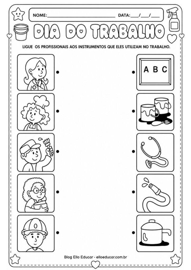 Atividades sobre Dia do Trabalho para Educação Infantil