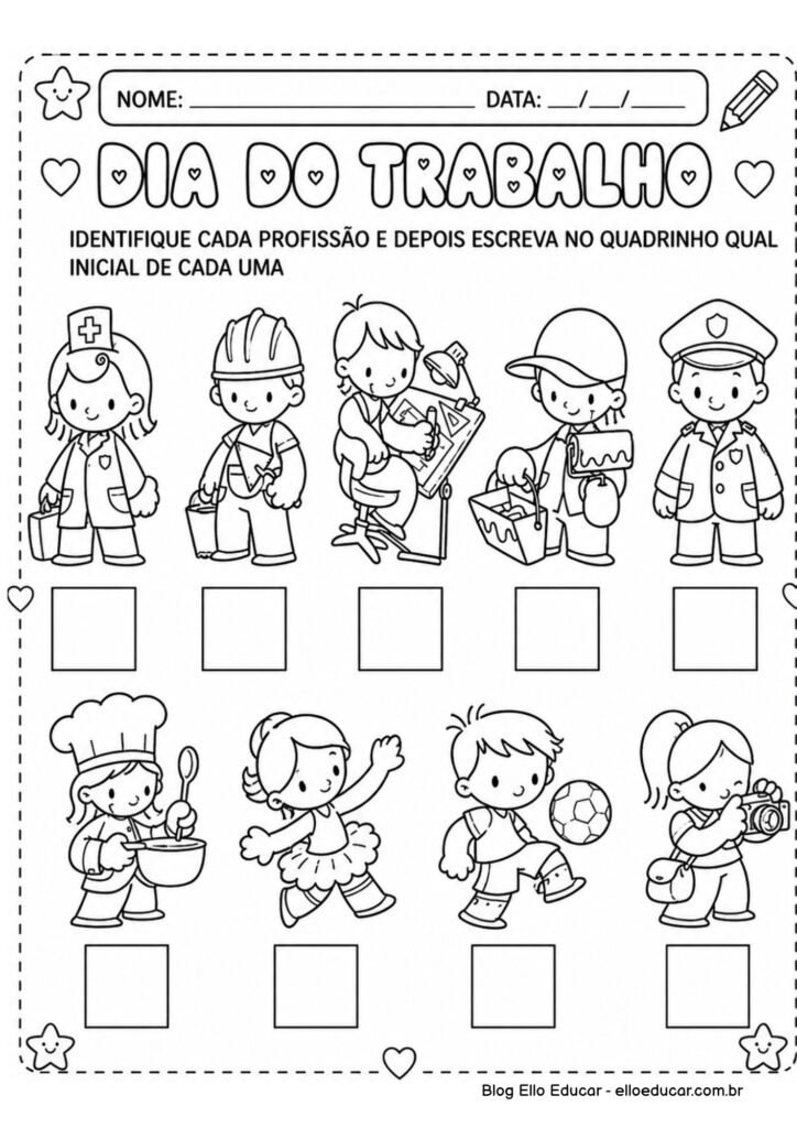 Atividades sobre Dia do Trabalho para Educação Infantil