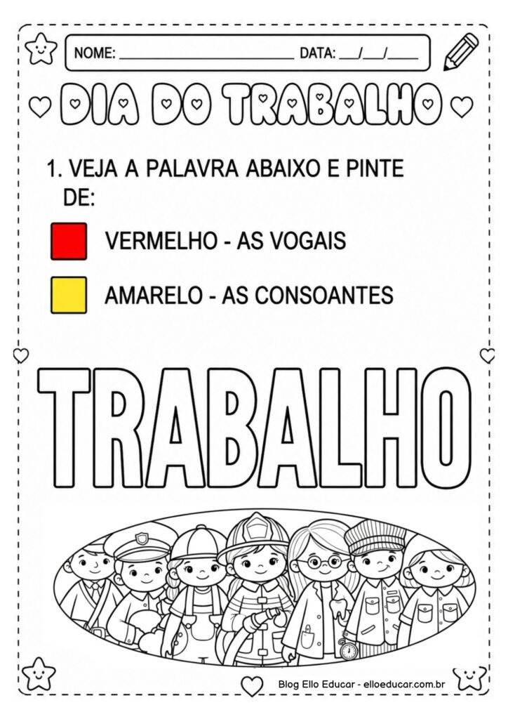 Atividades sobre Dia do Trabalho para Educação Infantil