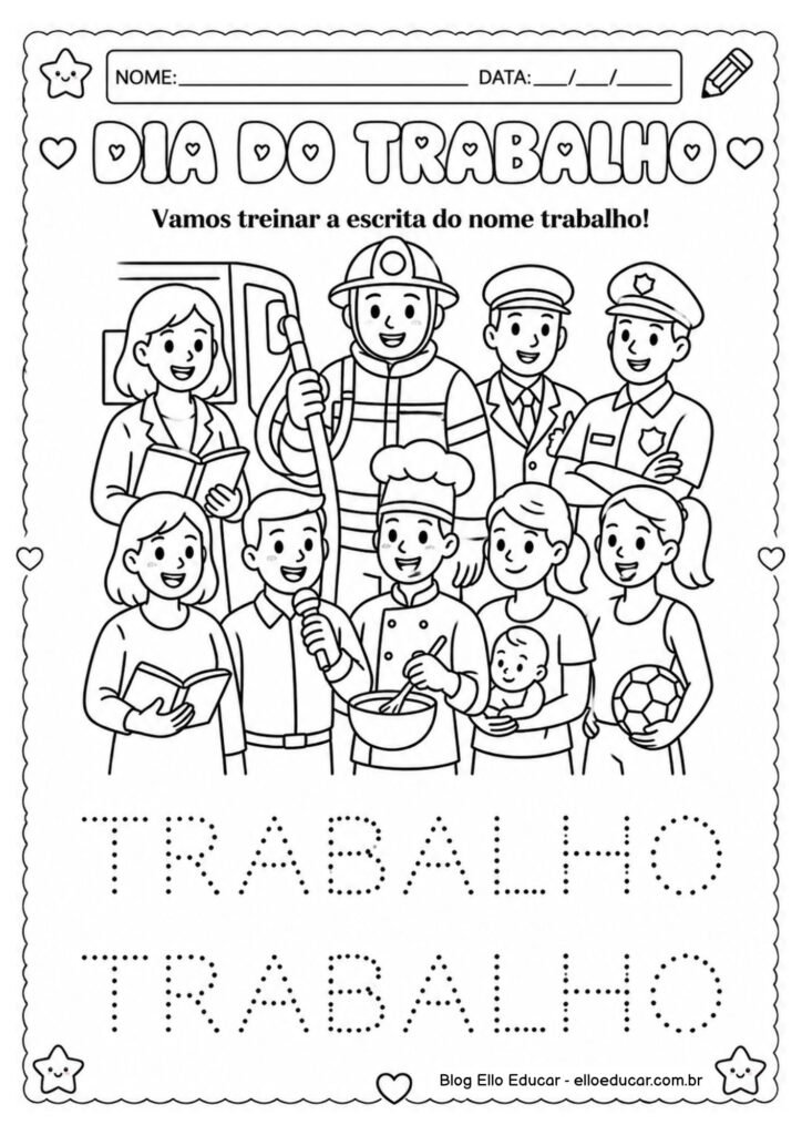 Atividades sobre Dia do Trabalho para Educação Infantil