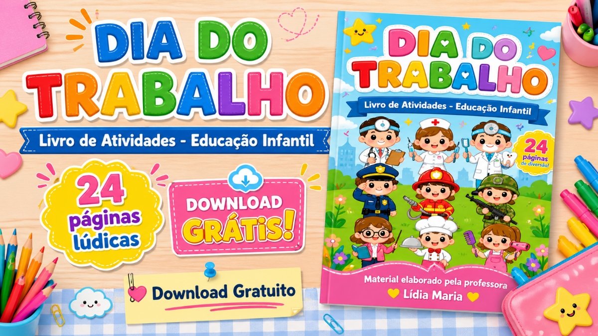 Atividades sobre Dia do Trabalho Educação Infantil: Livro gratuito em PDF (24 páginas)