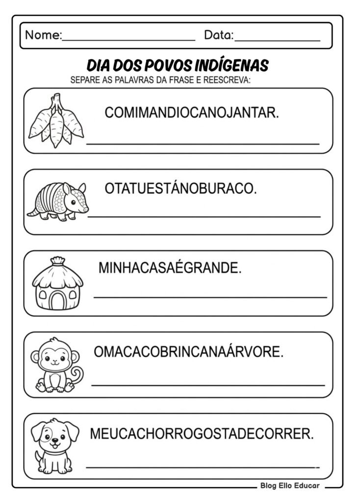 Atividades sobre Povos Indígenas