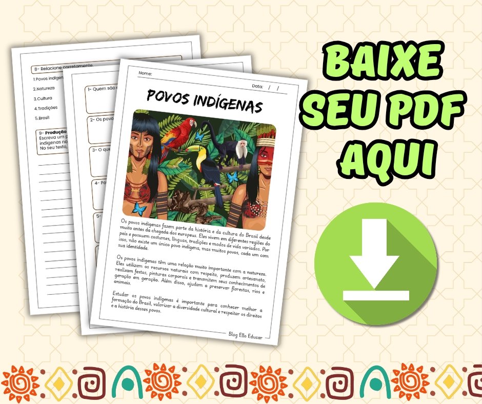 Atividades sobre Povos Indígenas 4° ano