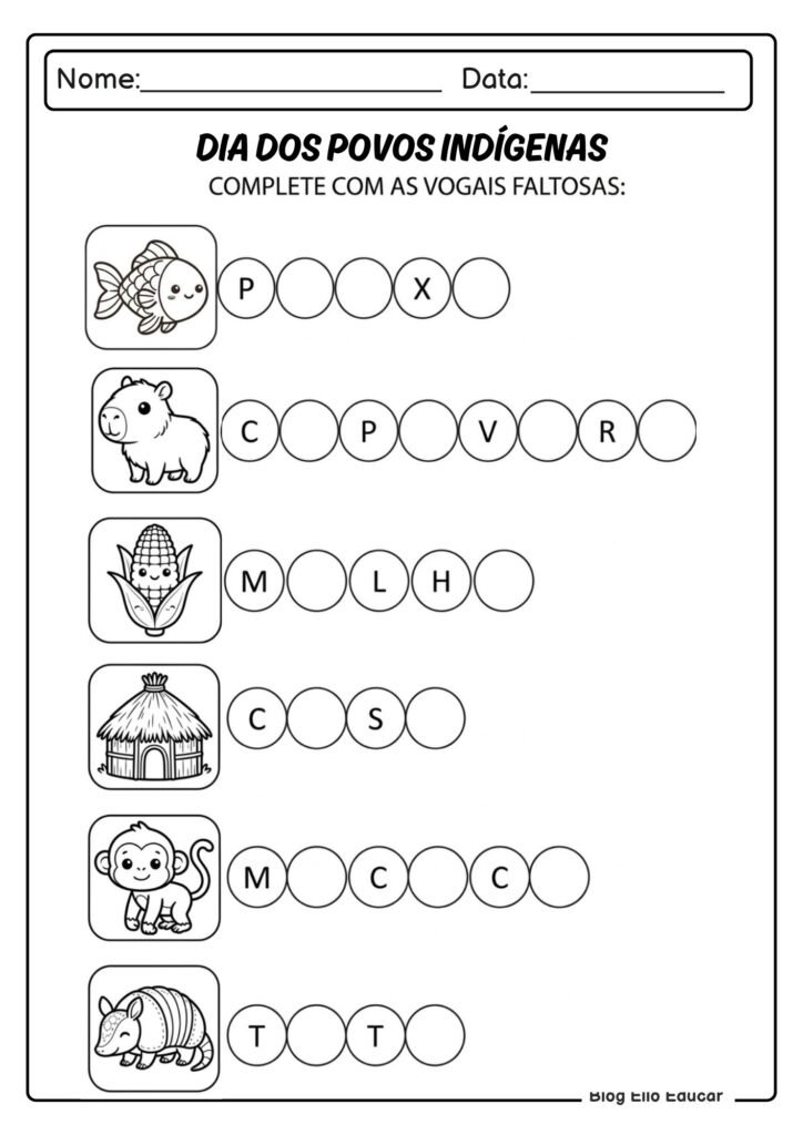 Atividades sobre Povos Indígenas