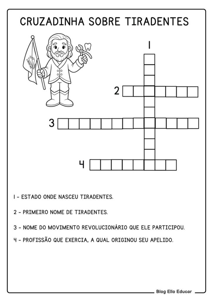 Atividades sobre Tiradentes para 3° ano