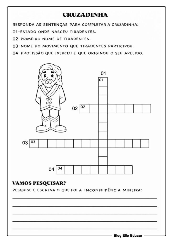 Atividades sobre Tiradentes para 5° ano