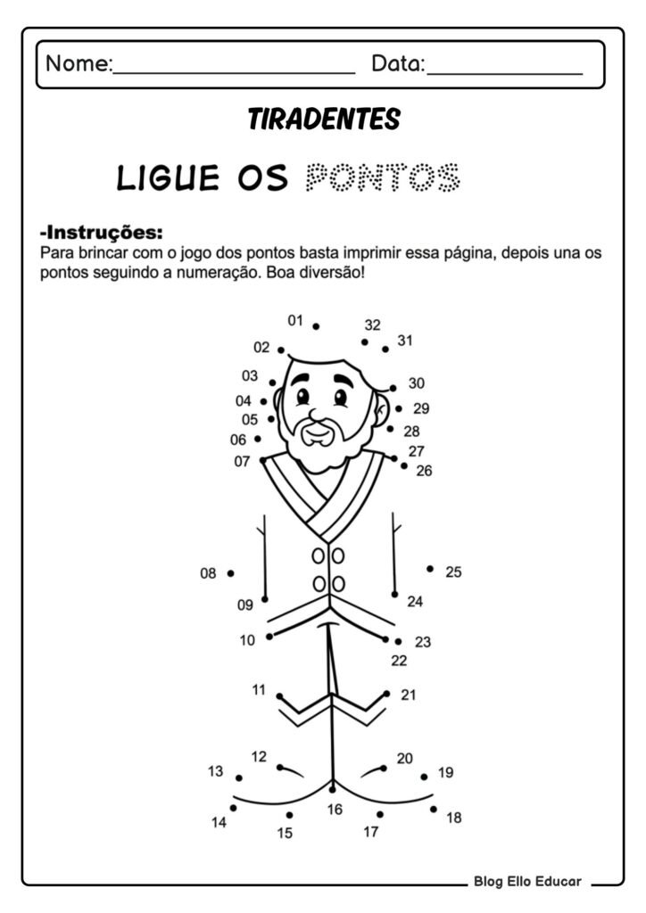 Atividades sobre Tiradentes para Alfabetização