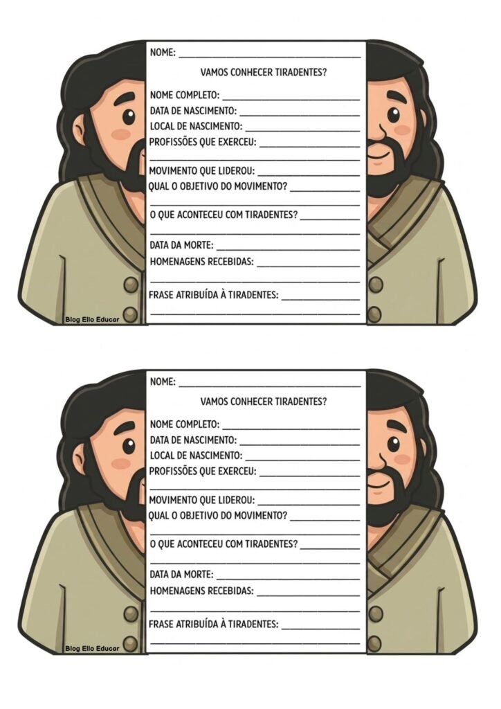 Atividades sobre Tiradentes para Ensino Fundamental I