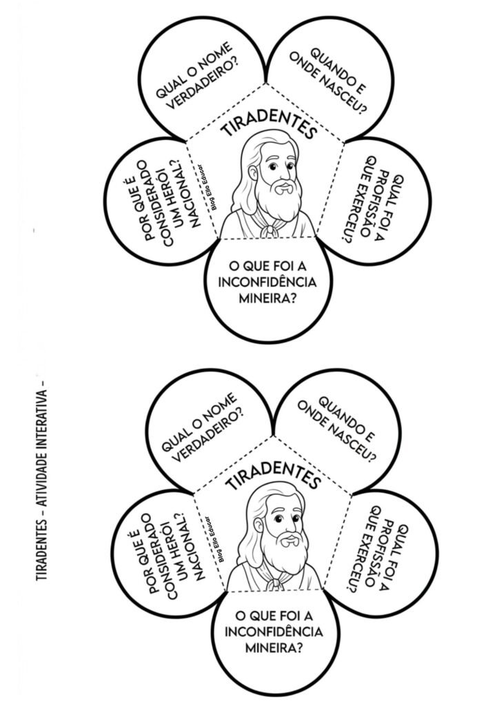 Atividades sobre Tiradentes para Ensino Fundamental I