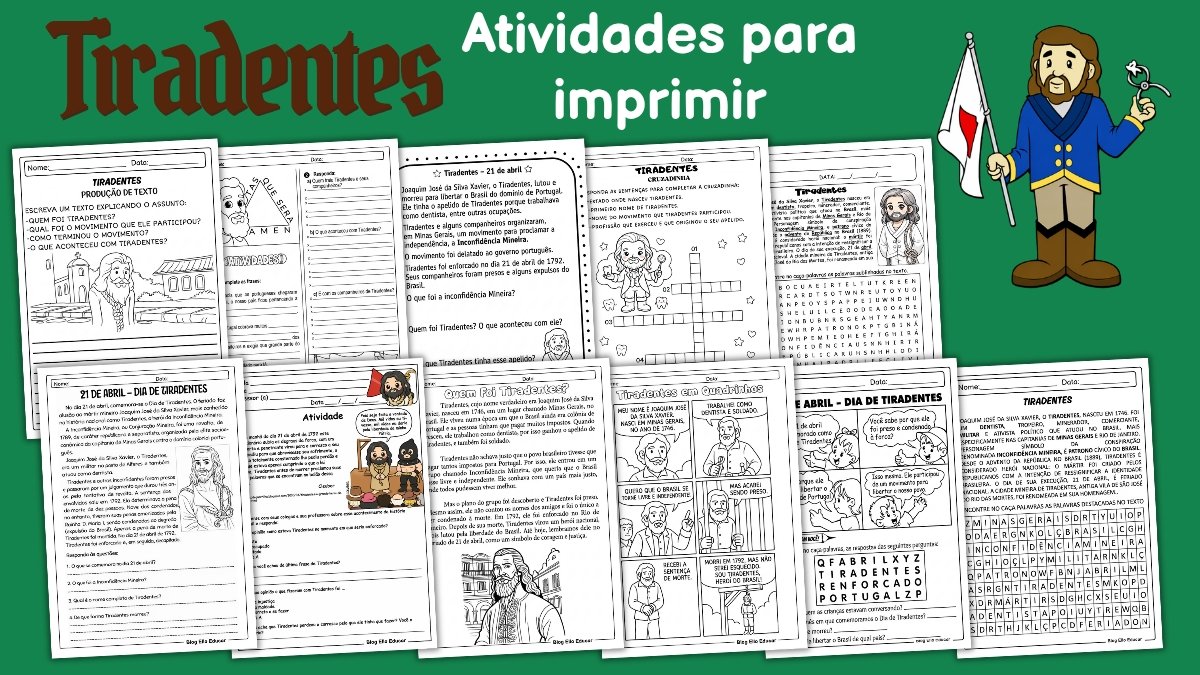 Atividades sobre Tiradentes para imprimir