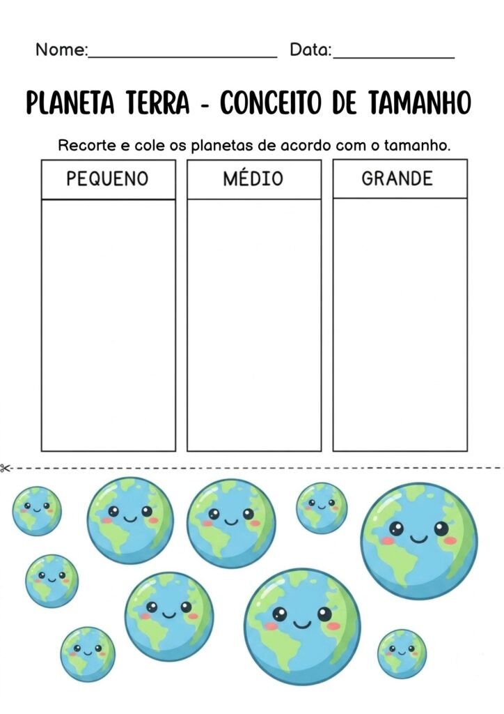 Atividades sobre a Terra Educação Infantil