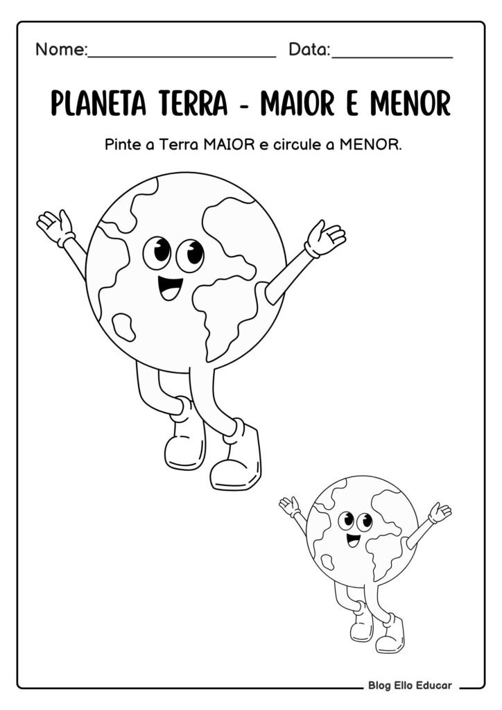 Atividades sobre a Terra Educação Infantil