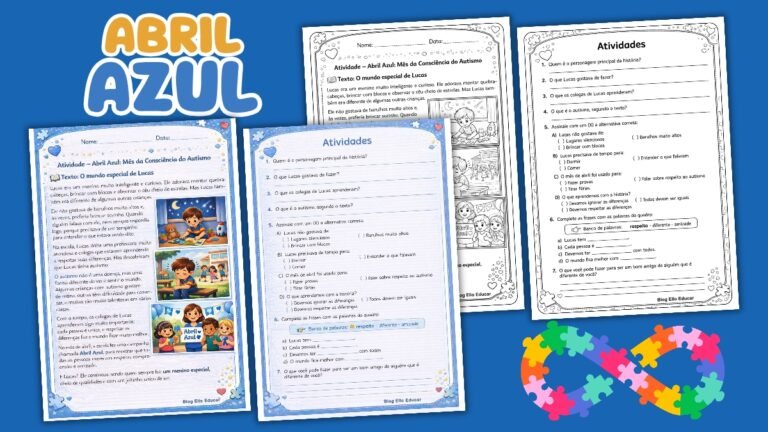 Atividades sobre o Abril Azul 3° ano.
