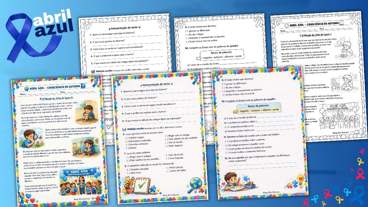 Atividades sobre o Abril Azul 4° e 5° ano: com PDF e Plano de Aula BNCC