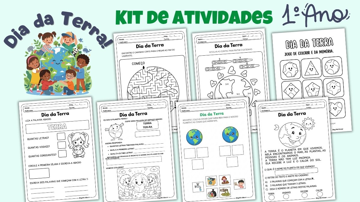 Atividades sobre o Dia da Terra para 1° ano: kit gratuito em PDF