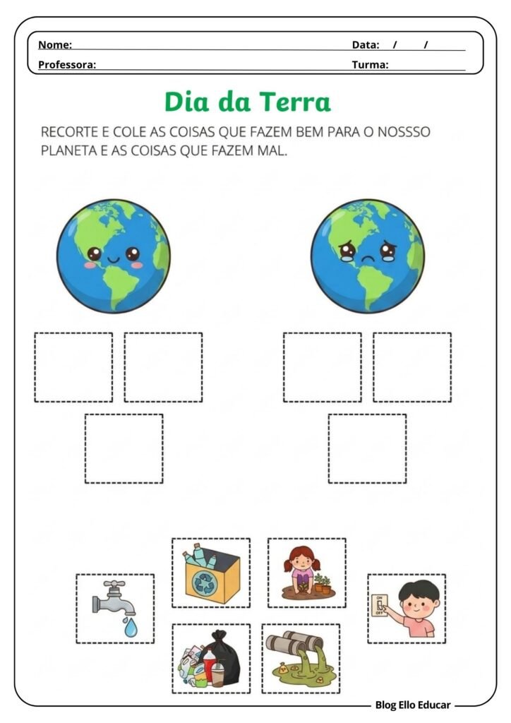 Atividades sobre o Dia da Terra para 1° ano
