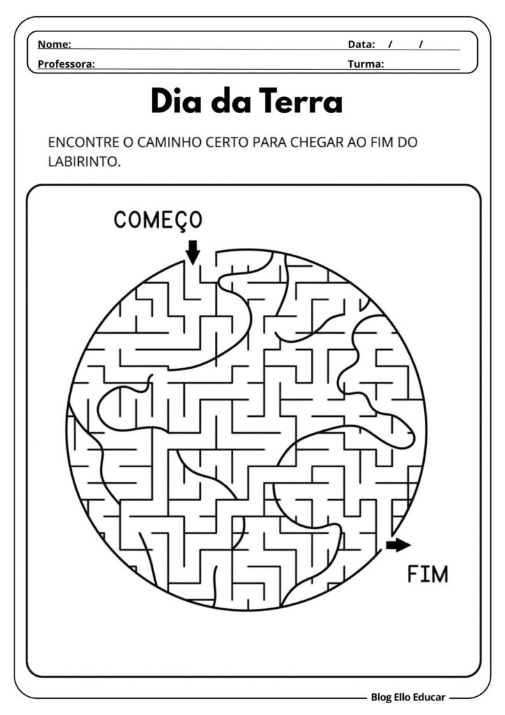 Atividades sobre o Dia da Terra para 1° ano