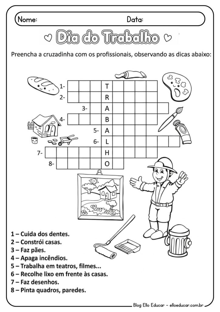 Atividades sobre o dia do trabalho 3° ano