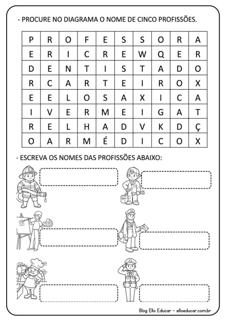 Atividades sobre o dia do trabalho 3° ano